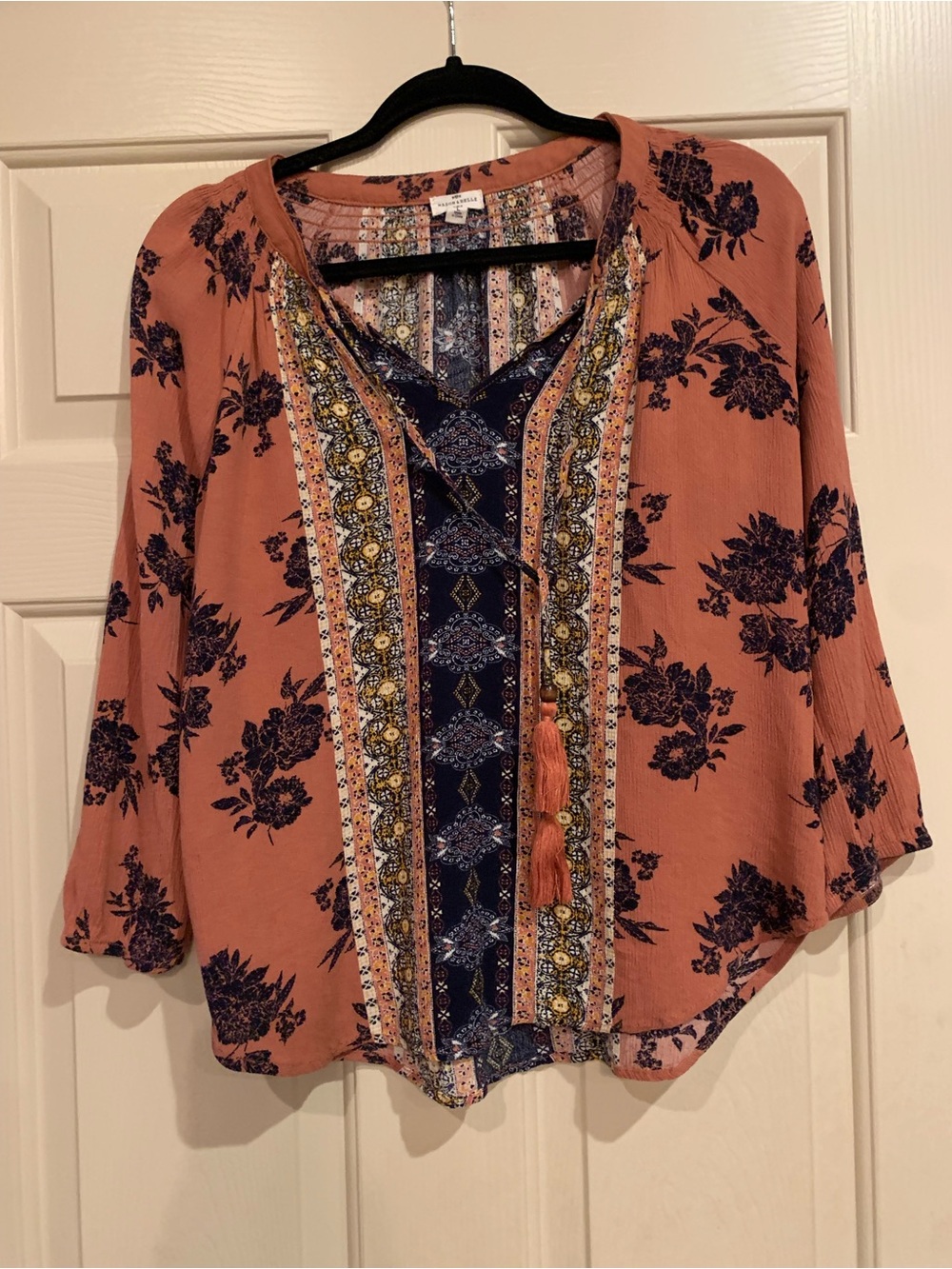 Women's Boho Embroidered Tunic Top